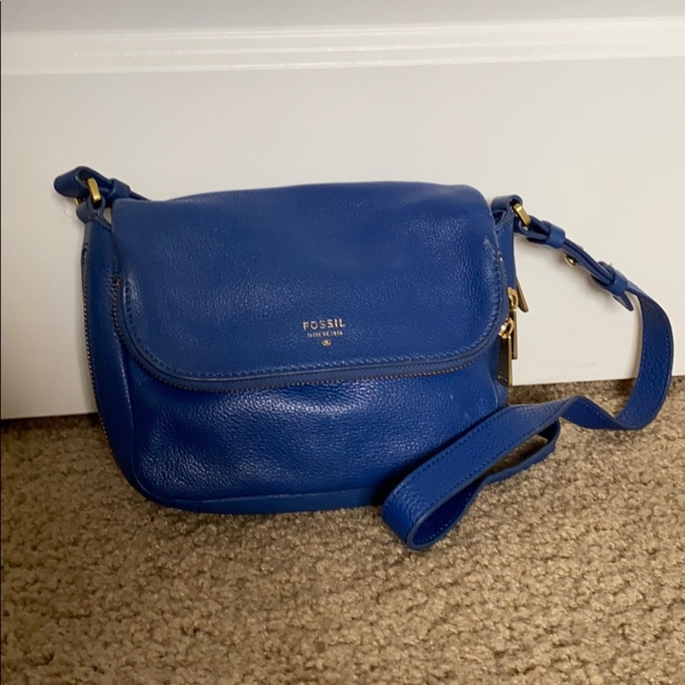 Fossil Small Blue Preston Crossbody Purse